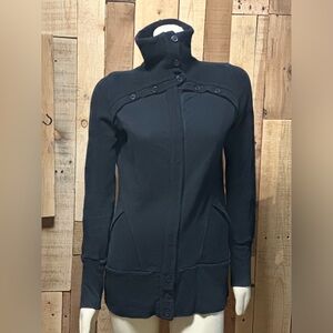 Citizens of humanity zip front sweater jacket sz m black